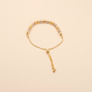 18 KARATS TRI COLR DRAW STRING UNIQUE STYLE BRACELET