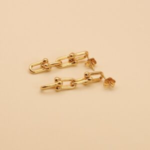 18 KARATS DROP EARRINGS LINKED LOOP