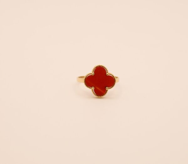 VCA red ring, 18 karats gold, red agate stone