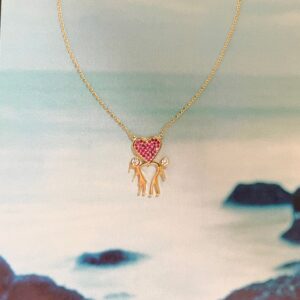 18 KARATS DAINTY NECKLACE WITH HEART