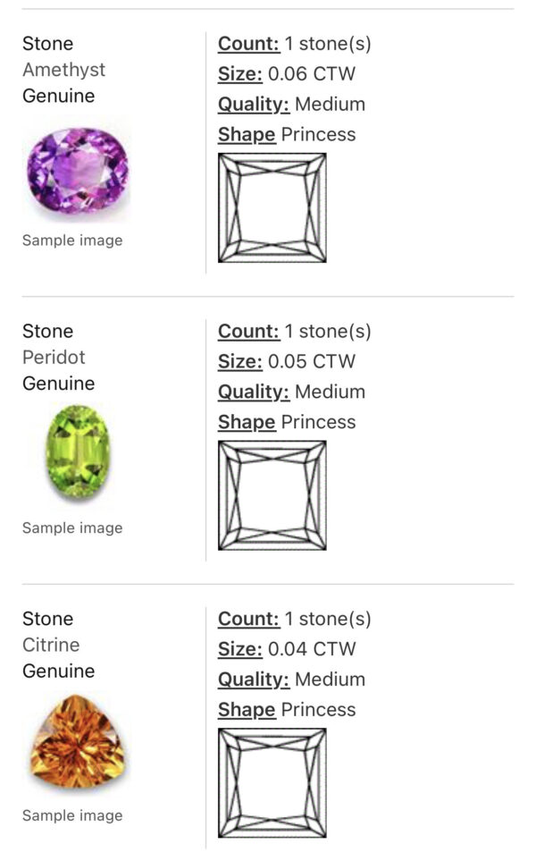 Thalia Chain with Genuine Amethyst, Citrine & Peridot Gems - Image 5