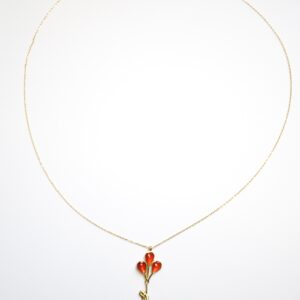 18 Karats gold necklace with girl holding balloons pendant
