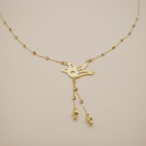18 KARATS TRI COLOR NECKLACE WITH BIRD CHAIN, MADE IN DUBAI