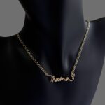 18 Karats Solid Gold Mama Script